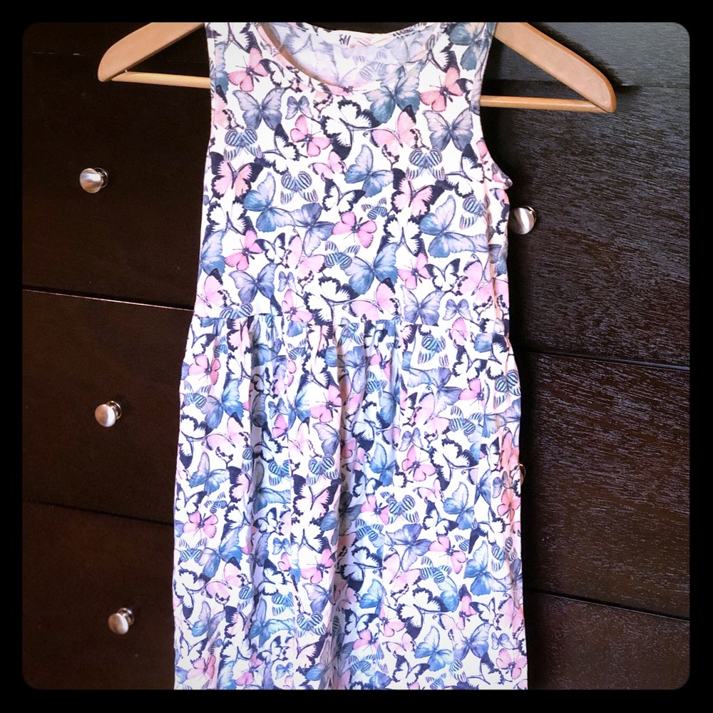 H&M girls butterfly lightweight summer dress